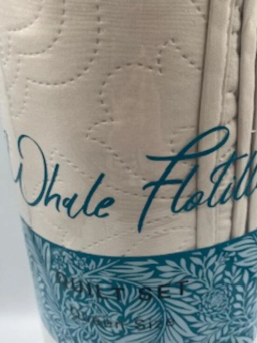 NEW Whale Flotilla Queen bed Set with‎ 2 Pillow Shams & Bedspread embossed quilt